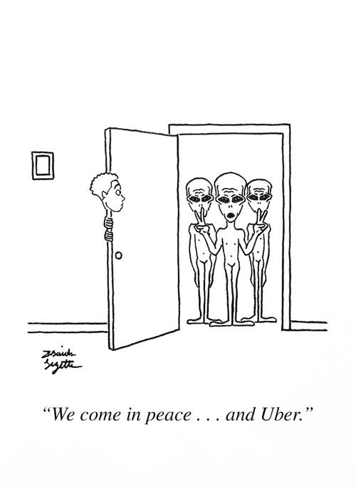 "We come in peace . . . and Uber."