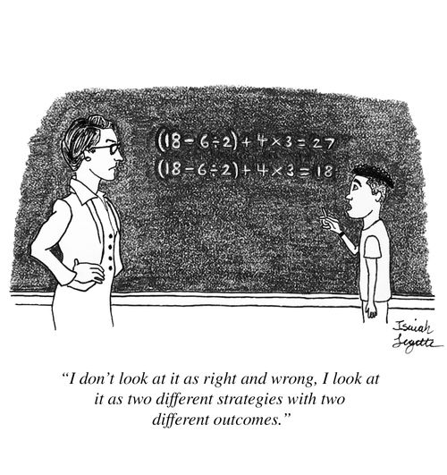 "I don't look at it as right and wrong, I look at it as two different strategies with two different outcomes."