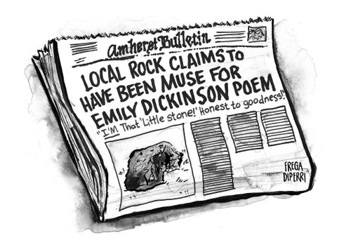 Local rock claims to have been muse for Emily Dickinson poem "I'm that 'little stone' honest to goodness!"