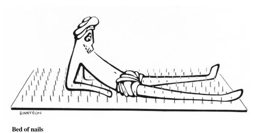Bed of nails.