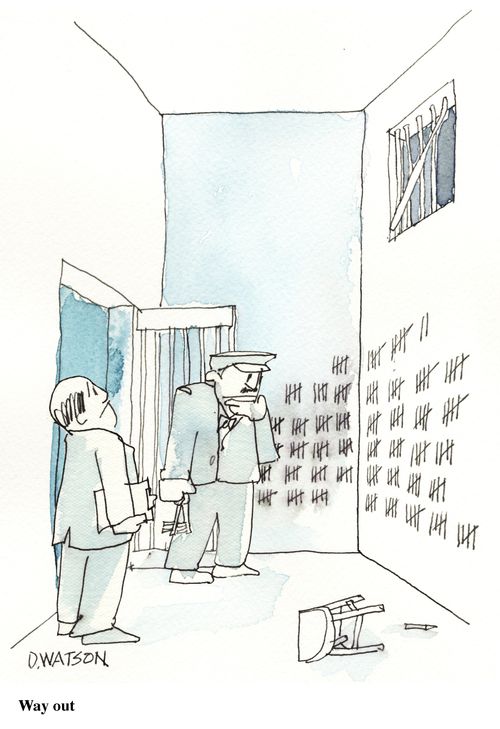 Way out.