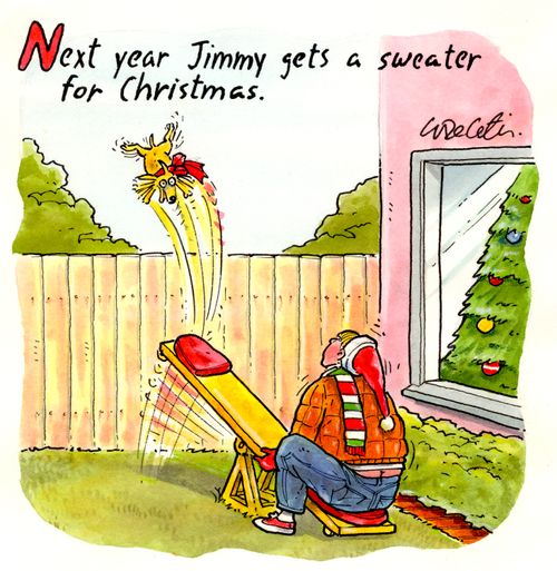 "Next year Jimmy gets a sweater for Christmas."