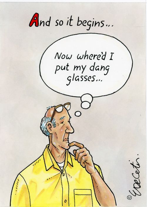 "And so it begins... Now where'd I put my dang glasses..."