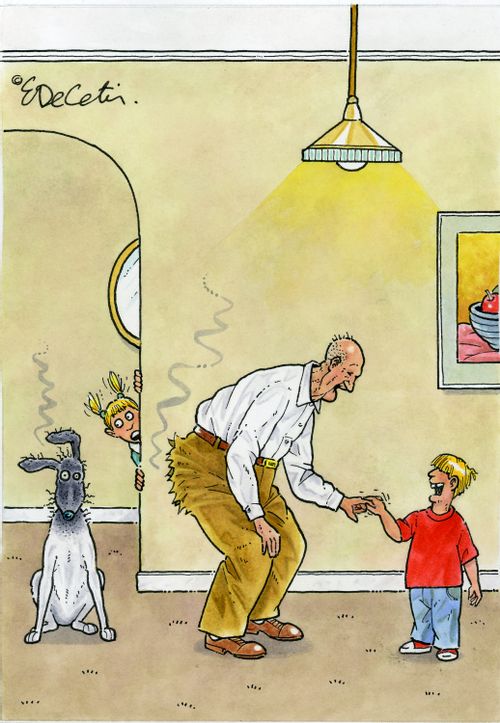 "Here's a buck, kid... Don't tell your mom I snuck out of my retirement home!"
