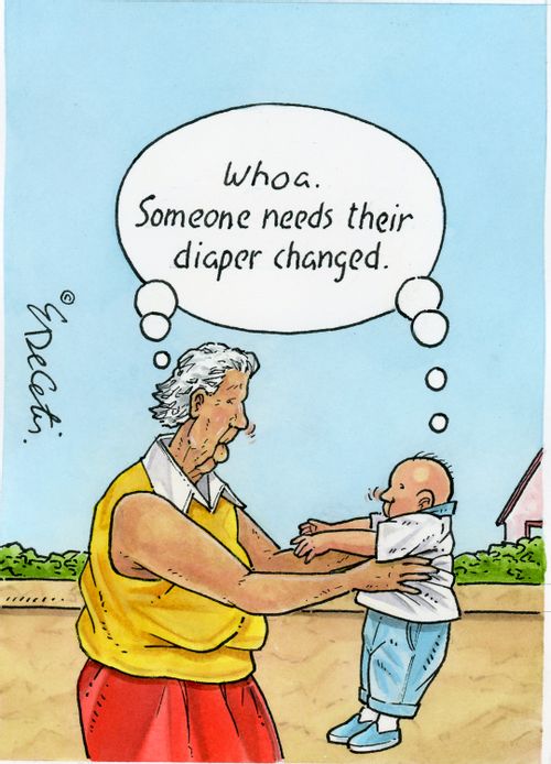 "Whoa. Someone needs their diaper changed."