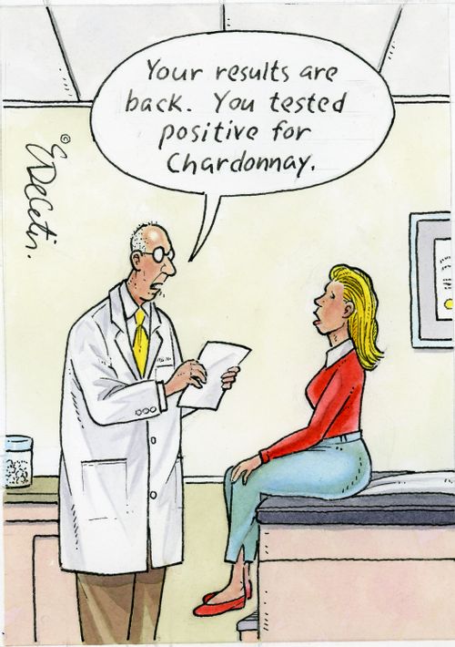 "Your results are back. You tested positive for Chardonnay."