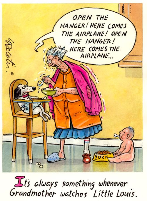 It is always something whenever Grandmother watches little Louis.