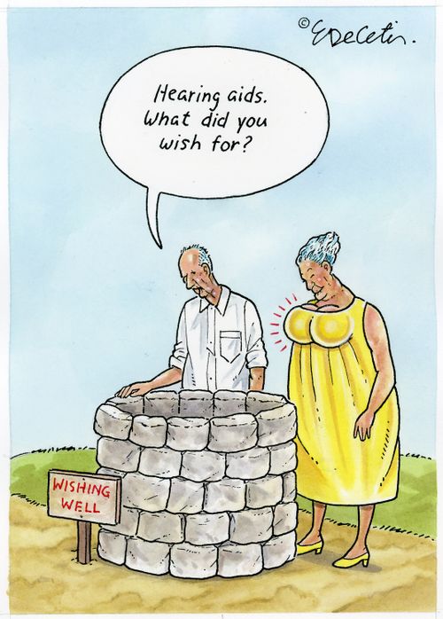 "Hearing aids. What did you wish for?"