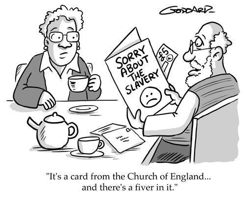 "It's a card from the Church of England ... and there's a fiver in it."