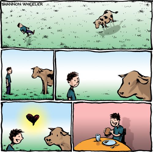 A boy who loves cows/burgers