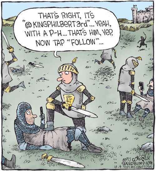 "That's right, it's @kingphilbert3rd... Yeah, with a P-H... That's him, yep, now tap "follow"..."