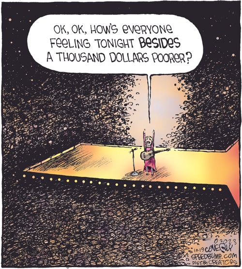 "Ok, ok, how's everyone feeling tonight besides a thousand dollars poorer?"