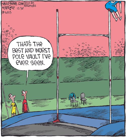 "That's the best and worst pole vault I've ever seen."