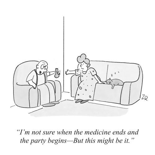 "I'm not sure when the medicine ends and the party begins—But this might be it."