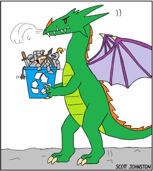 Dragon Recycling the Knights it has defeated