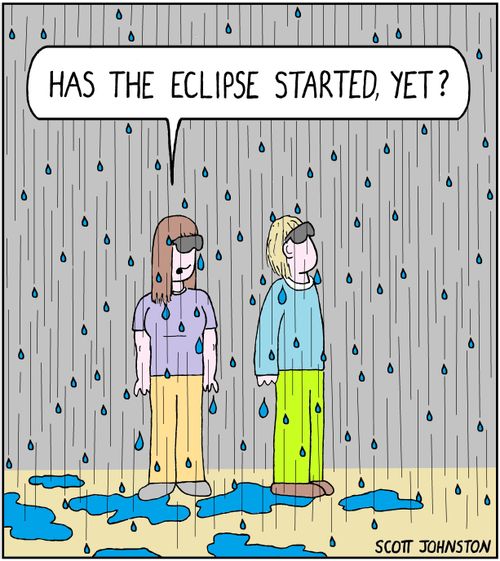 "Has the eclipse started, yet?"