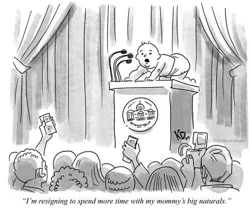 "I'm resigning to spend more time with my mommy's big naturals."
