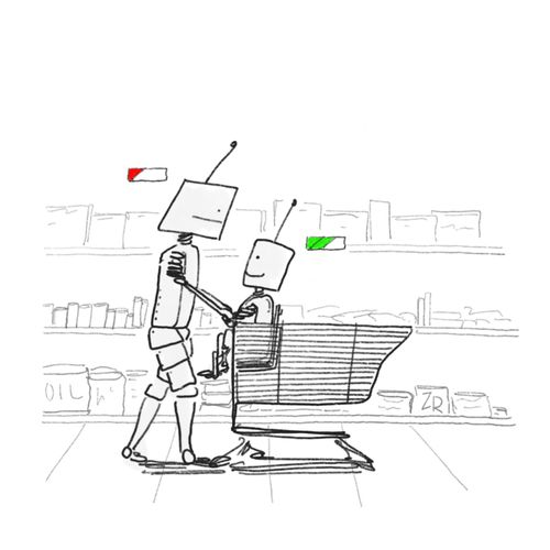 Robot with low battery