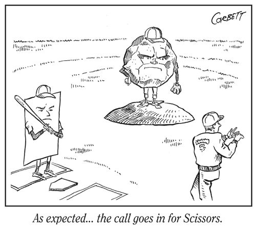 "As expected... the call goes in for Scissors."