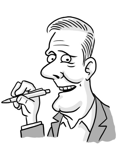 Labour Party leader Kier Starmer caricature