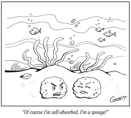"Of course I'm self-absorbed. I'm a sponge!"