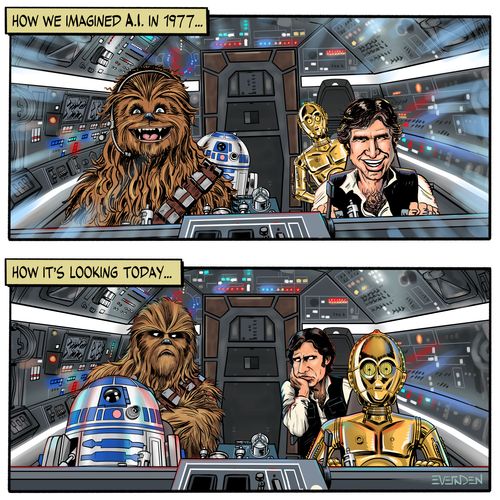 How we imagined A.I. in 1977. . . How it's looking today. . .