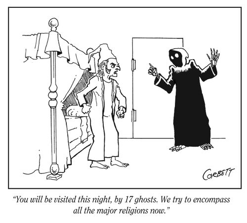 "You will be visited this night, by 17 ghosts. We try to encompass all the major religions now."