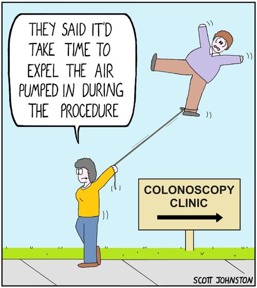 "They said it'd take time to expel the air pumped in during the procedure"
