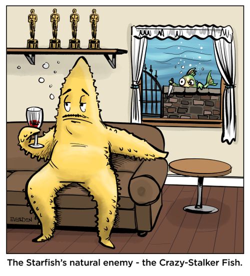 The Starfish's natural enemy - the Crazy-Stalker Fish.