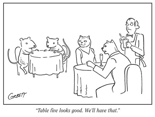"Table five looks good. We’ll have that."
