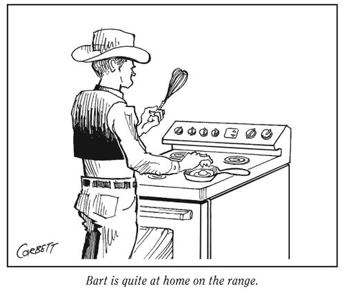 Bart is quite at home on the range.