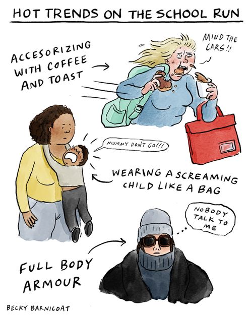 Hot trends on the school run. . .