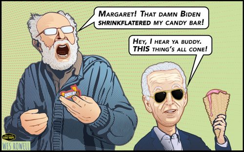 "Margaret! That damn shrinkflatered my candy bar!"