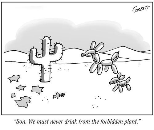 "Son. We must never drink from the forbidden plant."