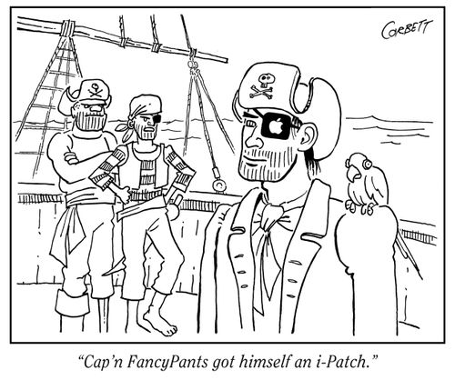 "Cap'n FancyPants got himself an i-Patch."