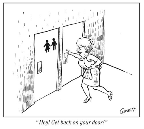 "Hey! Get back on your door!"