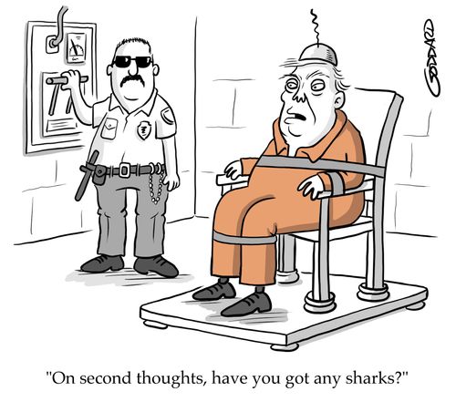 "On second thoughts, have you got any sharks?"