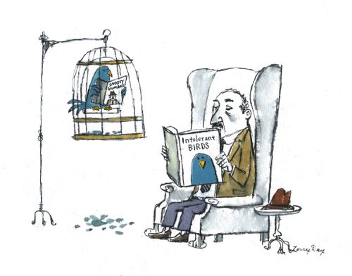 Snooty humans vs intolerant birds.