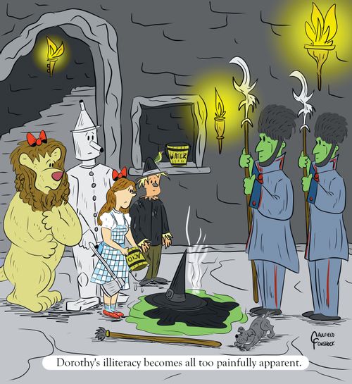 Dorothy's illiteracy becomes all too painfully apparent.