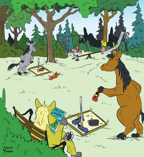 Playing Horseshoes