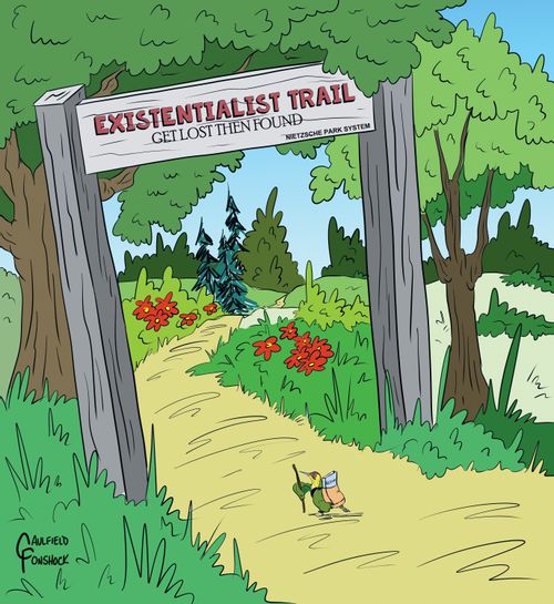"Existentialist Trail. Get lost then found. Nietzsche Park System"