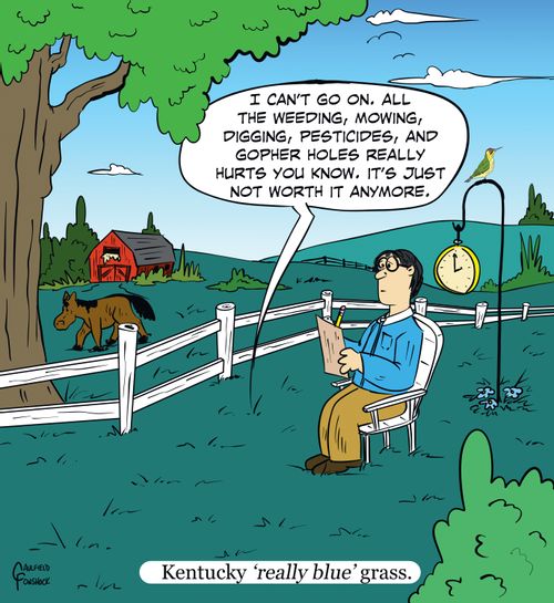 "I can't go on. All the weeding, mowing, digging, pesticides, and gopher holes really hurts you know. It's just not worth it anymore."