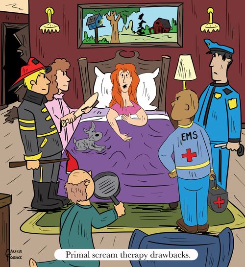 "Primal scream therapy drawbacks."