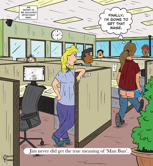 im never did get the true meaning of 'Man bun'.