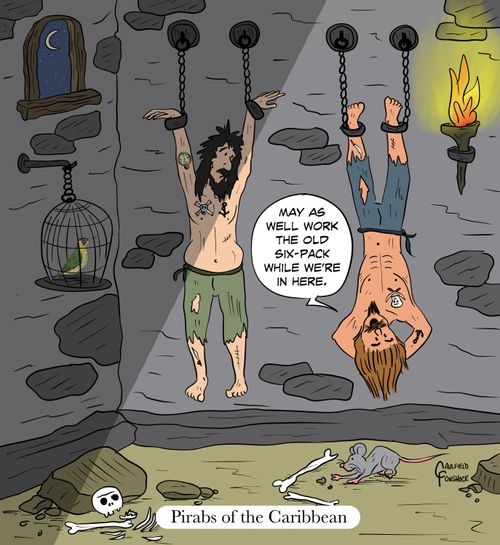 "May as well work the old six-pack while we're in here."