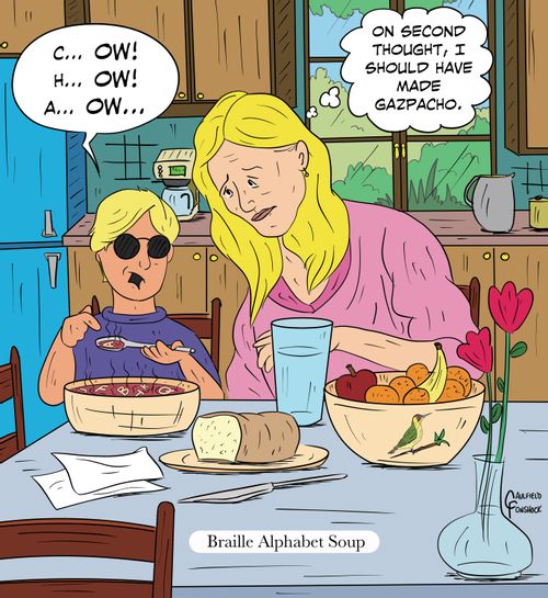"Ow! Ow! Ow..." "On second thought, I should have made gazpacho."