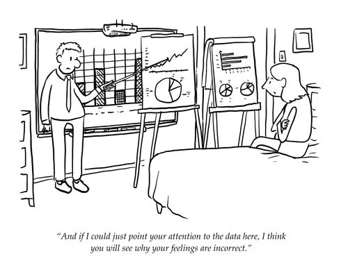 "And if I could just point your attention to the data here, I think you will see why your feelings are incorrect."