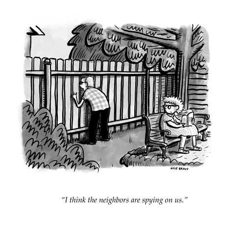 "I think the neighbors are spying on us."