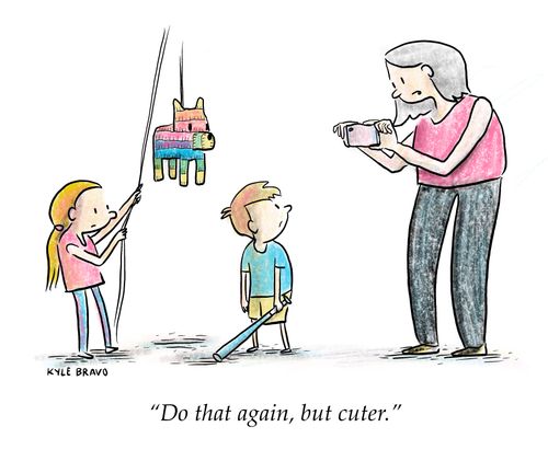 "Do that again, but cuter."