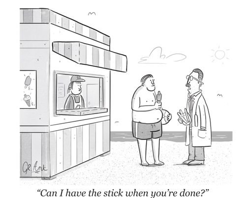 "Can I have the stick when you're done?"